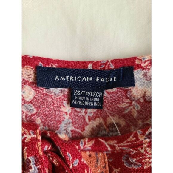 American Eagle Boho Fit & Flare Mini Dress Women's XS Multicolor 100% Viscose - Picture 4 of 6